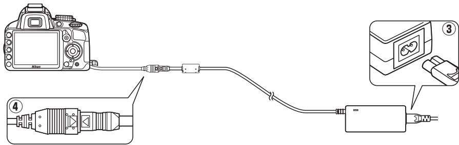 NIKON D130018-55 - Raccorder l'adaptateur secteur. - 1