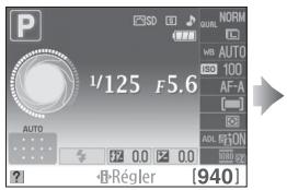 NIKON D130018-55 - Positionner le curseur sur l'affichage des informations. - 1