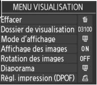 NIKON D130018-55 - Menu Visualisation : gestion des images - 5