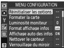 NIKON D130018-55 - Menu Configuration : configuration de l'appareil photo - 7