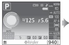 NIKON D130018-55 - Positionner le curseur sur l'affichage des informations. - 1