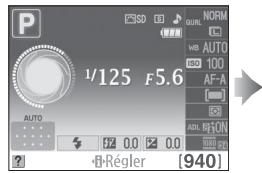 NIKON D130018-55 - Positionner le curseur sur l'affichage des informations. - 1