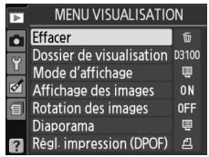 NIKON D130018-55 - Menu Visualisation : gestion des images - 8