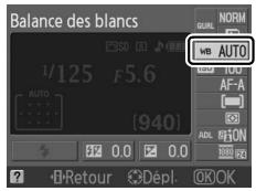 NIKON D130018-55 - Afficher les options de balance des blancs. - 2