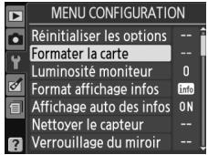 NIKON D130018-55 - Afficher les options de formatage. - 2