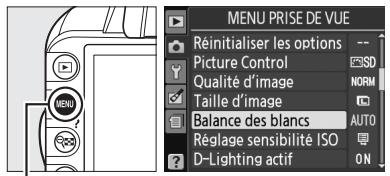 NIKON D130018-55 - Afficher les options de balance des blancs. - 1