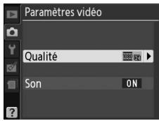 NIKON D130018-55 - Choiser la taille du cadre et les options d'enregistrement du son. - 1