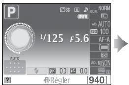 NIKON D130018-55 - Positionner le curseur sur l'affichage des informations. - 1