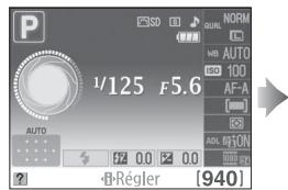 NIKON D130018-55 - Positionner le curseur sur l'affichage des informations. - 1