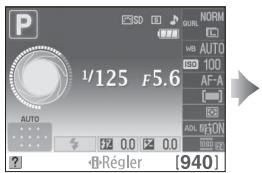 NIKON D130018-55 - Positionner le curseur sur l'affichage des informations. - 1