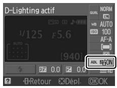 NIKON D130018-55 - Afficher les options de D-Lighting actif. - 2