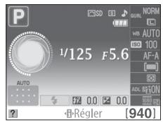 NIKON D130018-55 - Positionner le curseur sur l'affichage des informations. - 1