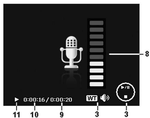 HITACHI HDC1610E - Affichage du mode Lecture de fichiers audio : - 2