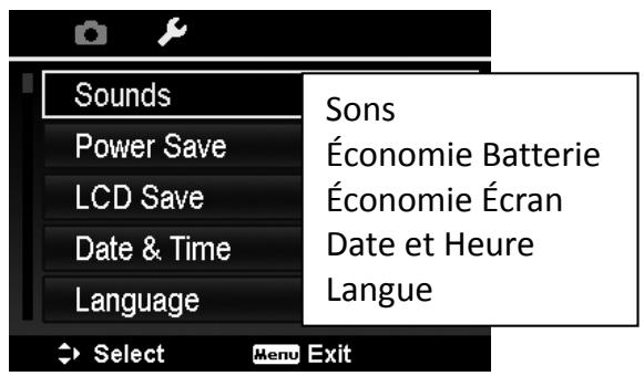 HITACHI HDC1610E - Utiliser le menu des paramètres - 1