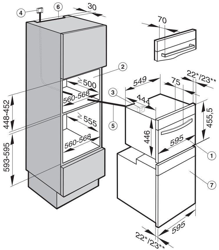 MIELE DG5040 - Encastrement en combinaison avec un four - 1