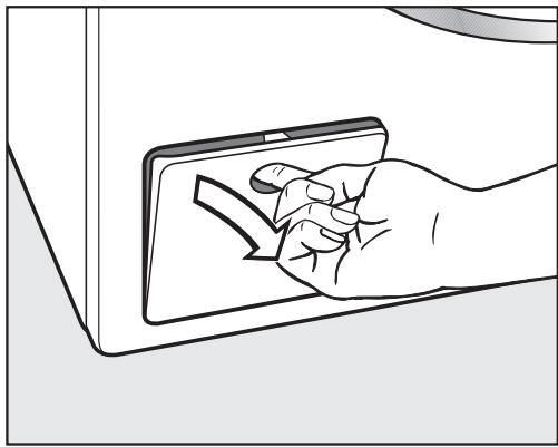 MIELE WTW870 - Déverrouillage manuel deporte en cas de vidange obstruée et/ou de panne de courant - 1