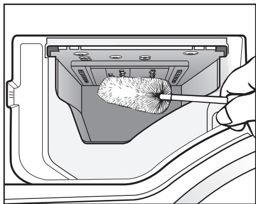 MIELE WTW870 - Nettoyer le logement du bac à produits - 1