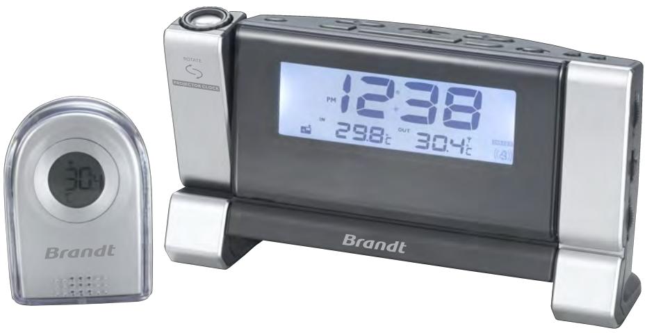 BRANDT BCR 85 PW - Radio réveil avec projection de l'heure et affichage de la température - 1