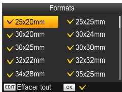 CANON CP910 - Filtrage des formats d'images proposés - 1