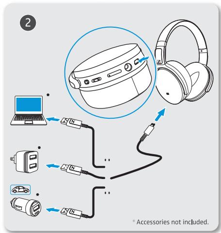 SENNHEISER HD4.40BT - Charger la batterie du casque - 2