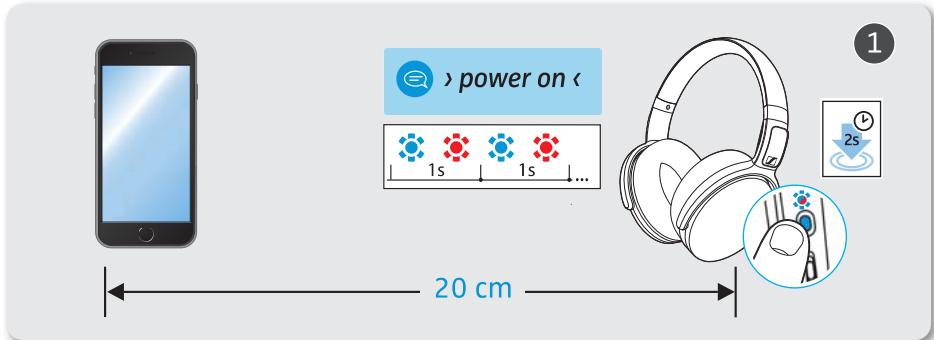 SENNHEISER HD4.40BT - Appairer le casque avec un apparéil Bluetooth - 1