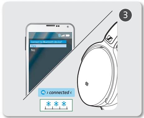 SENNHEISER HD4.40BT - Appairer le casque avec un apparéil Bluetooth en utilisant la fonction NFC - 4