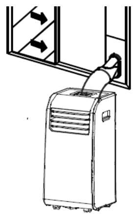 AERIAN AAC12K - Installer le tuyau d'évacuation sur la barre coulissant de fenêtre - 7