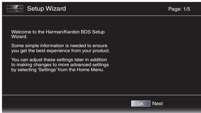 HARMAN KARDON BDS 3222 - Assistant de configuration (Setup Wizard) - 1