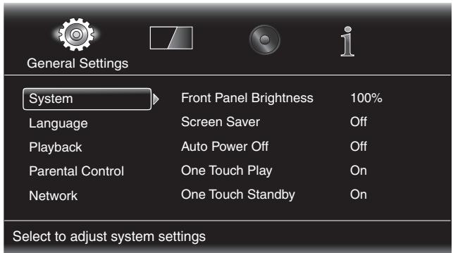 HARMAN KARDON BDS 3222 - Réglages généraux (General Settings) - 1