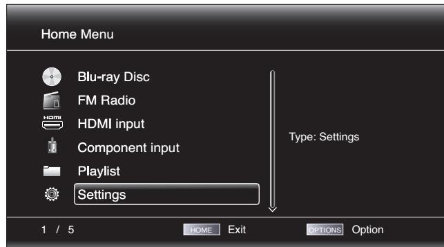 HARMAN KARDON BDS 3222 - Menu Accueil (Home Menu) - 1