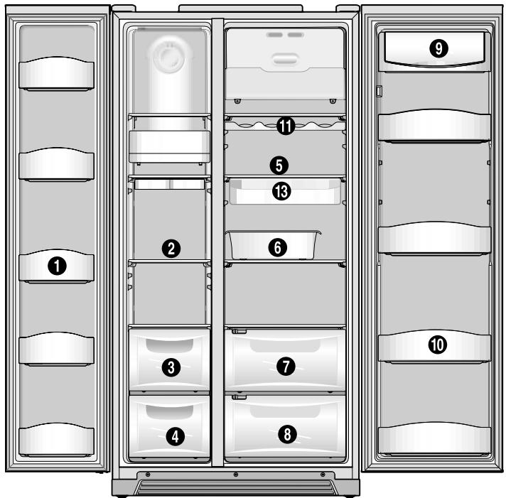 DE DIETRICH DKA 866 M NOIR - Compartiments du modele basique - 1