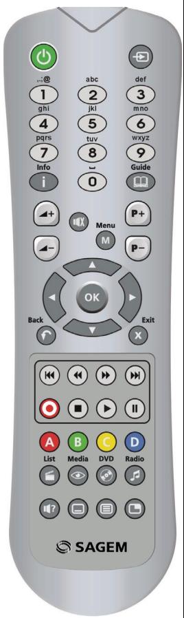 SAGEM DVR 84250 T - TÉLECOMMANDE - 1
