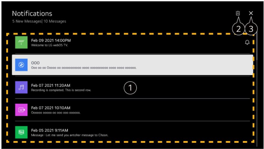 LG TELEVISEUROLED77CS6 - Utilisation de Notifications - 1