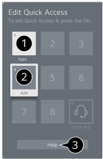 LG TELEVISEUROLED77CS6 - Vérification et modification de Accès rapide - 1