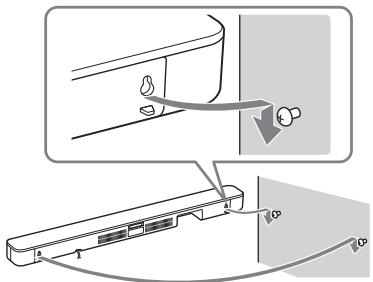 SONY HT-SD355 - Accrochez l'enceinte-barre aux vis. - 1