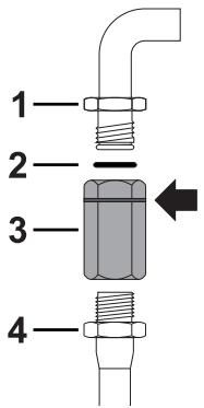 SMEG TR103GR - Raccordement avec un tuyau flexible en acier avec un raccord à baïonnalette - 1