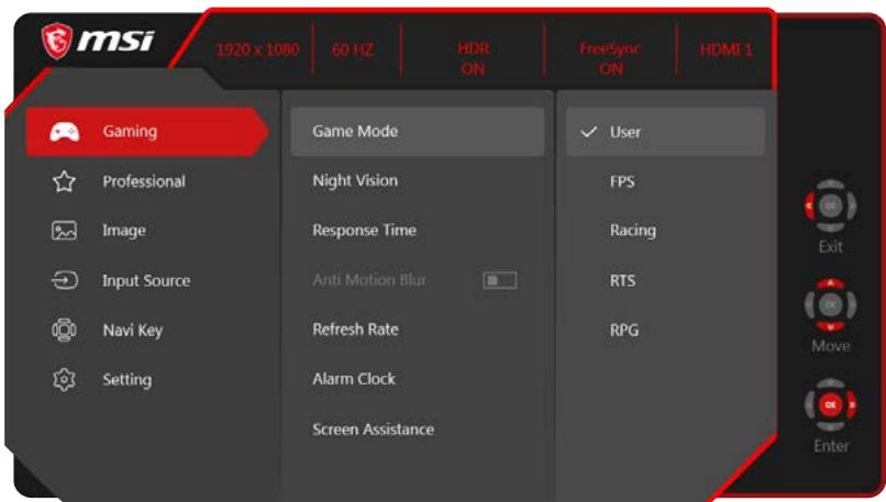 MSI MAG272CQR - Configuration OSD via Touche Navi - 1