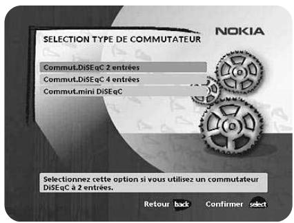 NOKIA 9470 - Connexion d'un commutateur DiSEqC à deux voies : - 2