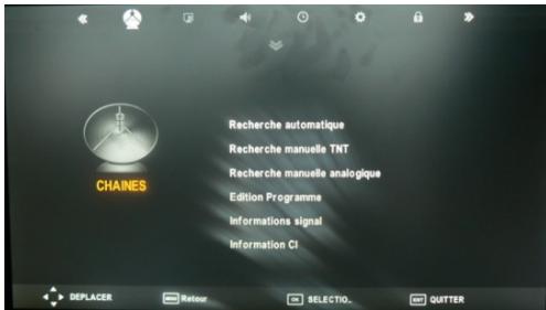 C6V APOLLO L22W11 LED - Menu Chaines - 1