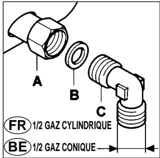 CANDY PG 640/1 X - Raccordement (alimentation gaz) - 1