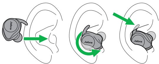 JABRA ELITE SPORT GRIS VERT - Instructions de port - 2
