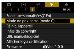 CANON G7X MII - Réglages pouvant être sauvegardés - 1