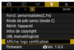 CANON G7X MII - Affichage des logos de certification - 1