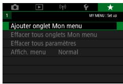 CANON G7X MII - Sauvegarde des éléments du menu de prise de vue féquement utilisés (Mon menu) - 1