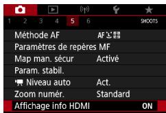 CANON G7X MII - Configuration de l'affichage des informations pour la sortie HDMI - 2