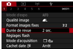 CANON G7X MII - Modification de la durée d'affichage de l'image prise - 1