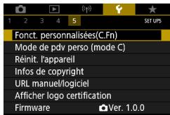 CANON G7X MII - Configuration des fonctions personalisées - 1