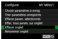 CANON G7X MII - Suppression d'un onglet Mon menu - 1