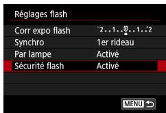 CANON G7X MII - Configuration de la Sécurité flash - 1