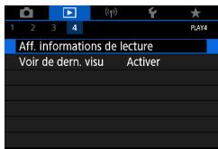 CANON G7X MII - Personnalisation de l'affichage des informations de lecture - 1